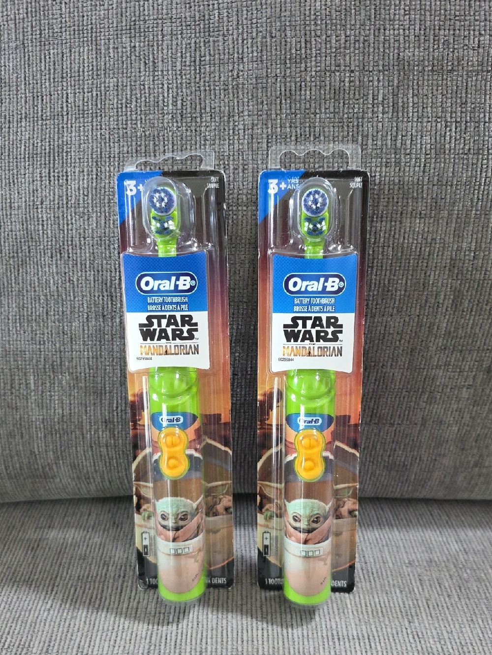 Two Oral-B Star Wars The Mandalorian Kids Battery Operated Toothbrushs, New.